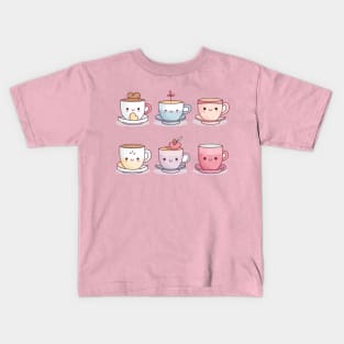 6 cute tea in Japanese style with pastel color Kids T-Shirt